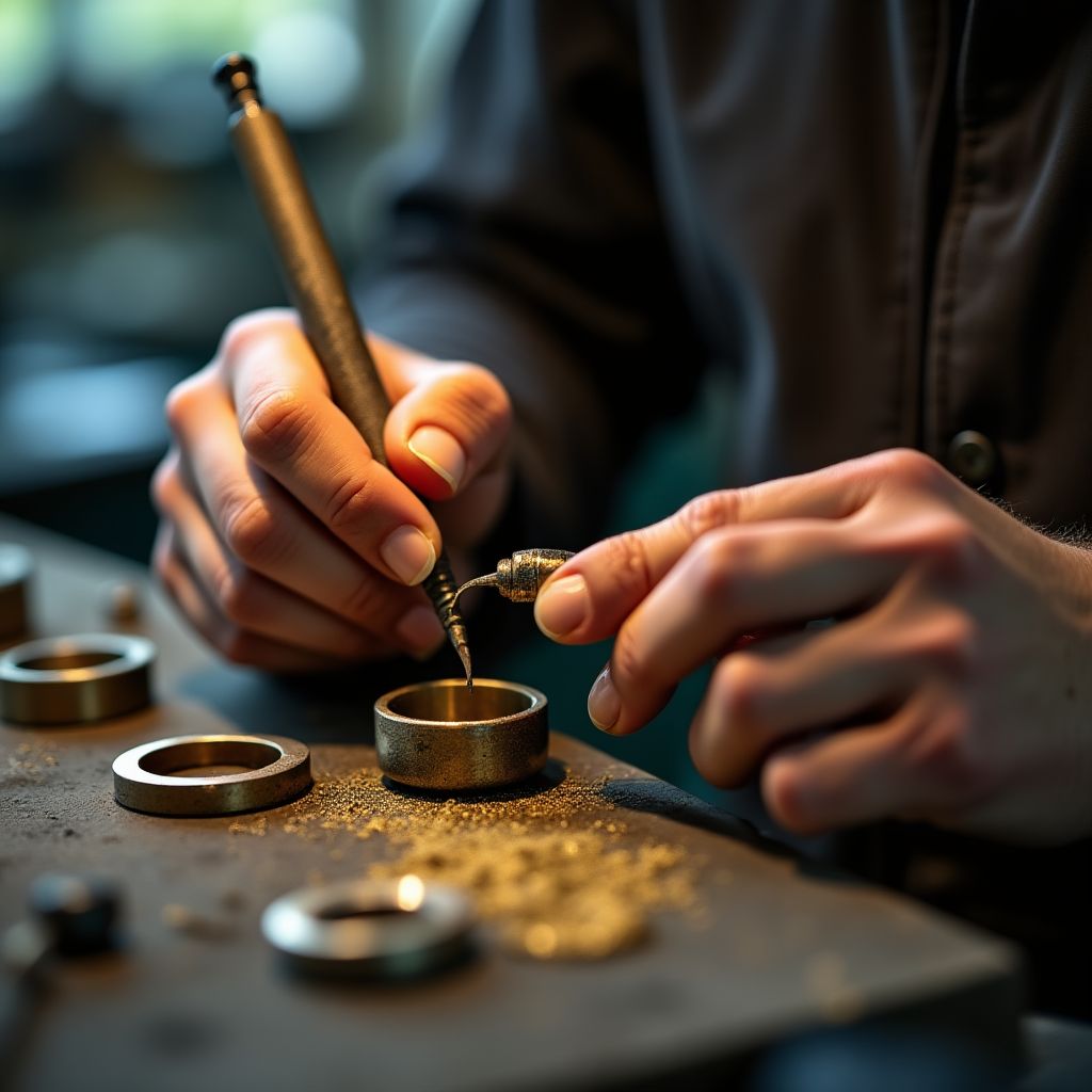 Jewelry making process in Glint workshop