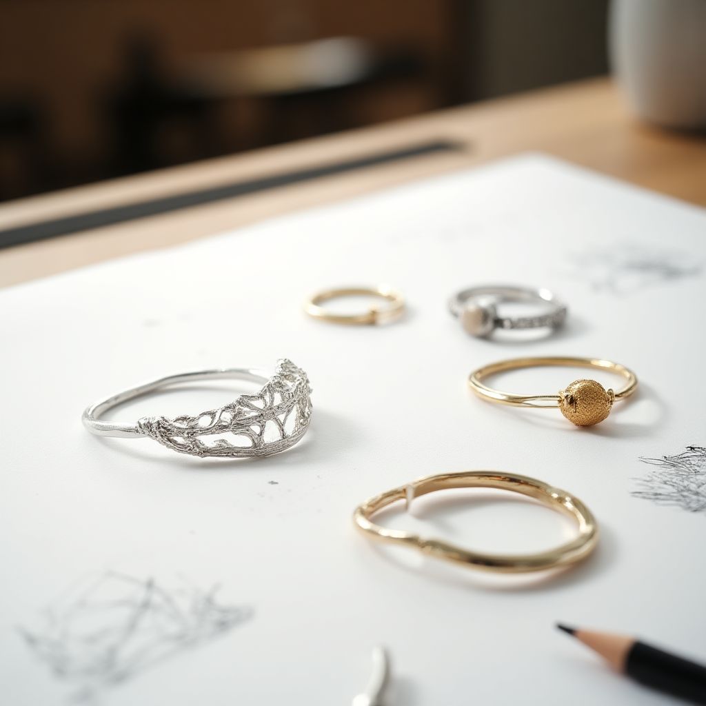 Design sketches and material samples