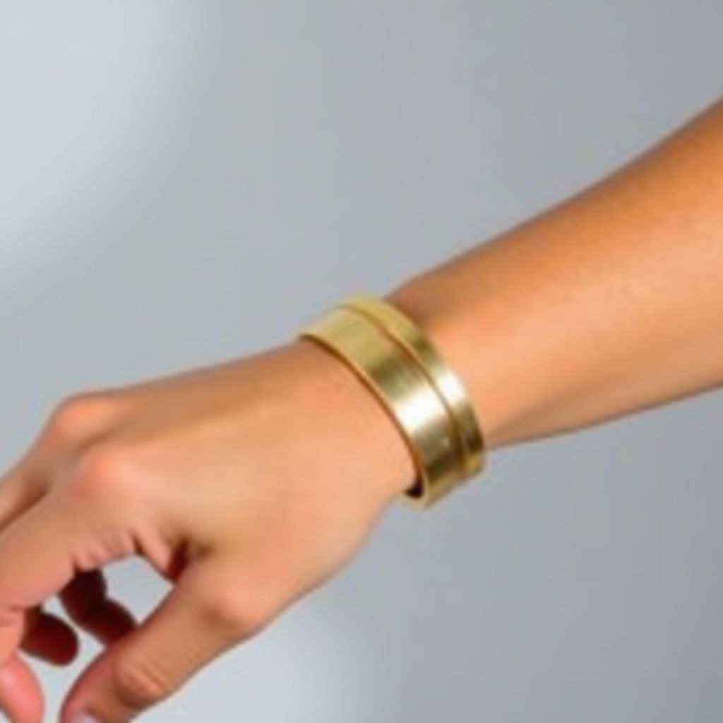Sculptural gold cuff bracelet