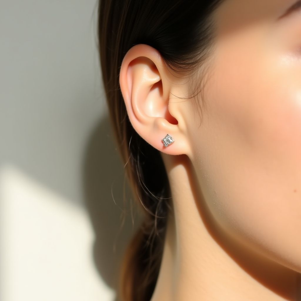 Geometric silver earrings with clean lines