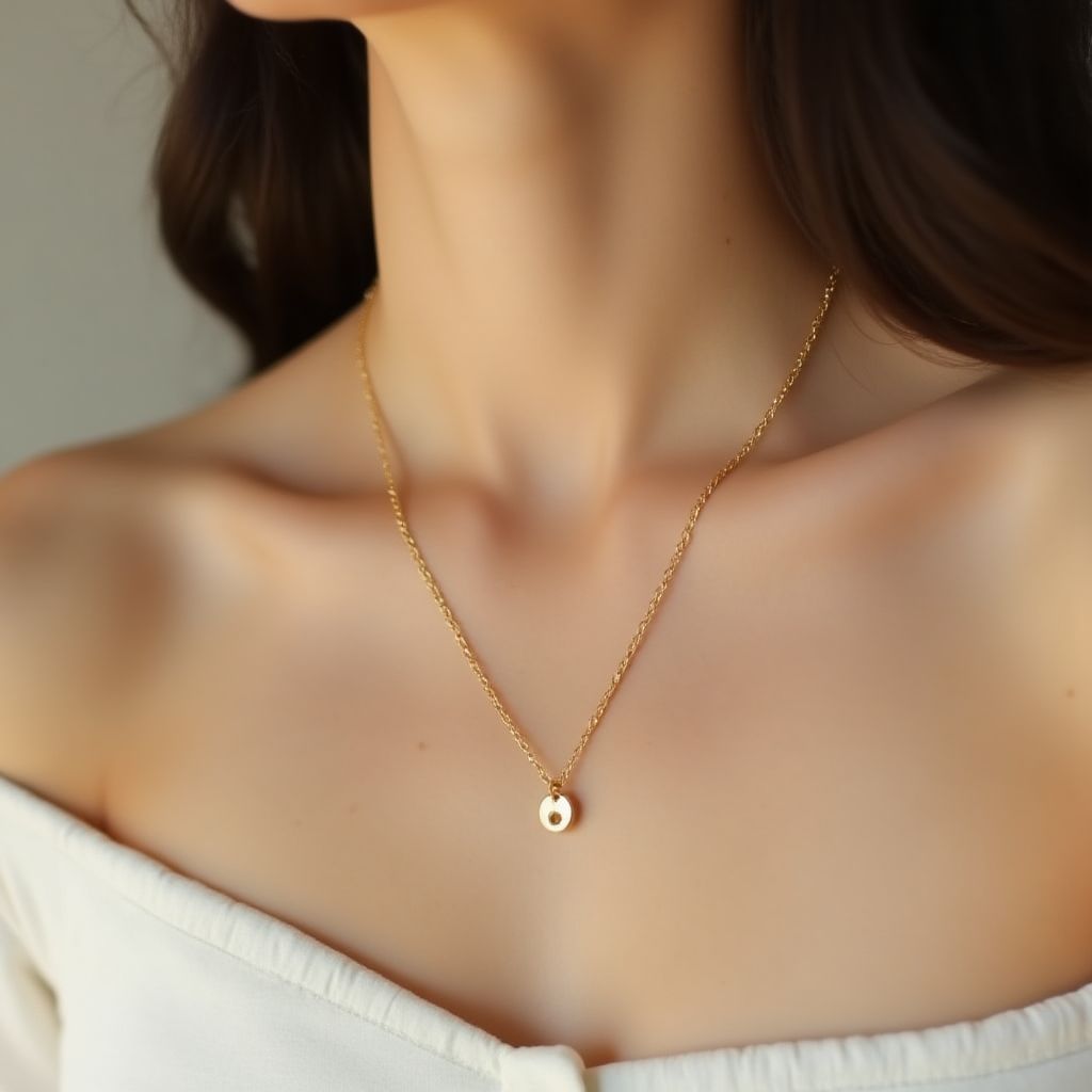 Delicate gold chain with minimal pendant