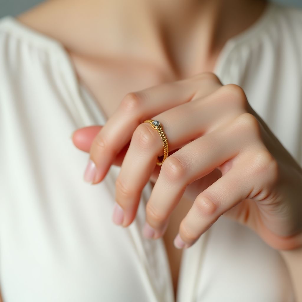 Minimalist gold band with subtle curve